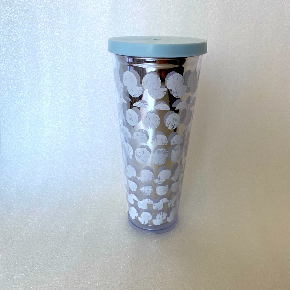 Starbucks Mirror White Polka Dot Tumbler. Rare HTF. 24 oz/710 ml.